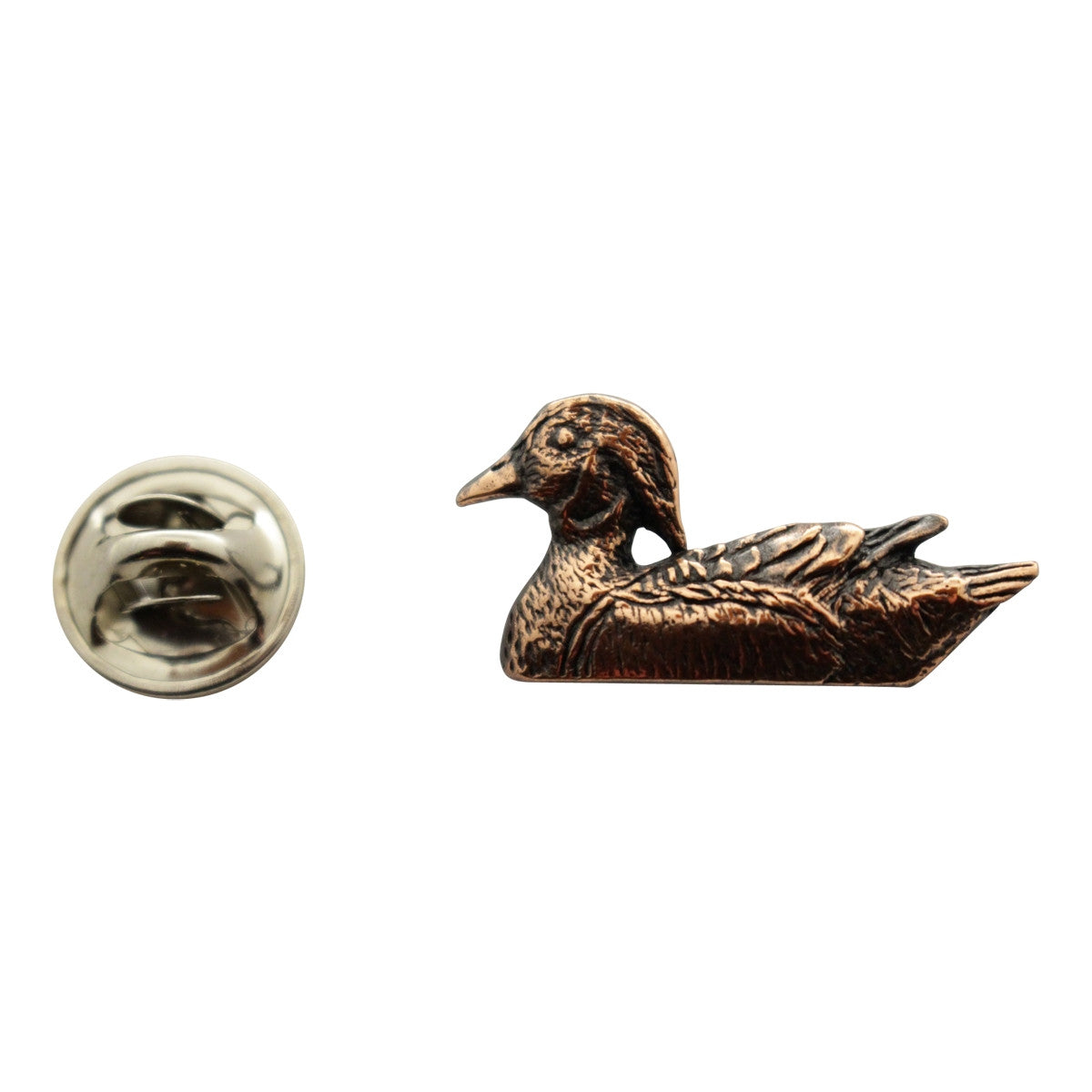 Wood Duck Pin ~ Antiqued Copper ~ Lapel Pin ~ Sarah's Treats & Treasures